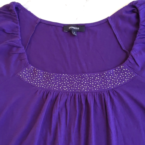 NWOT. Express Cotton and Modal Front Sparkle Design Sleeveless Top. - Picture 4 of 4